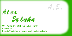 alex szluka business card